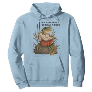 Frog Classic Books Hoodie It Is A Good Day To Read A Book TS14 Light Blue Print Your Wear