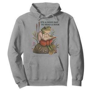 Frog Classic Books Hoodie It Is A Good Day To Read A Book TS14 Sport Gray Print Your Wear