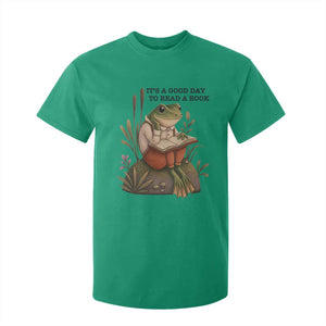 Frog Classic Books T Shirt For Kid It Is A Good Day To Read A Book TS14 Irish Green Print Your Wear