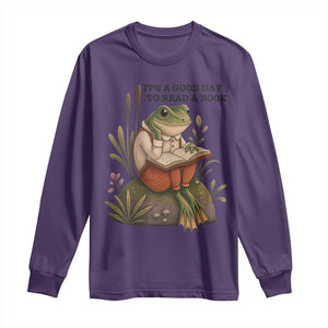 Frog Classic Books Long Sleeve Shirt It Is A Good Day To Read A Book TS14 Purple Print Your Wear