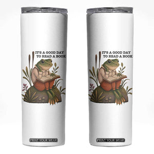 Frog Classic Books Skinny Tumbler It Is A Good Day To Read A Book TS14 White Print Your Wear