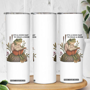 Frog Classic Books Skinny Tumbler It Is A Good Day To Read A Book TS14 Print Your Wear