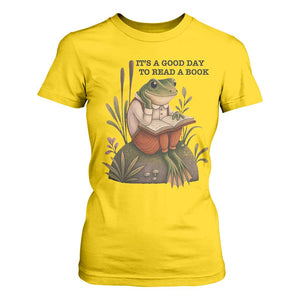 Frog Classic Books T Shirt For Women It Is A Good Day To Read A Book TS14 Daisy Print Your Wear