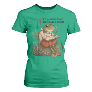 Frog Classic Books T Shirt For Women It Is A Good Day To Read A Book TS14 Irish Green Print Your Wear