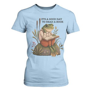Frog Classic Books T Shirt For Women It Is A Good Day To Read A Book TS14 Light Blue Print Your Wear