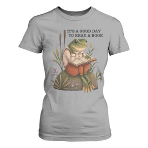Frog Classic Books T Shirt For Women It Is A Good Day To Read A Book TS14 Sport Gray Print Your Wear