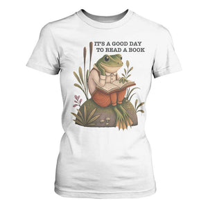 Frog Classic Books T Shirt For Women It Is A Good Day To Read A Book TS14 White Print Your Wear