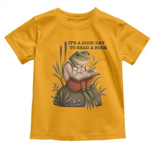 Frog Classic Books Toddler T Shirt It Is A Good Day To Read A Book TS14 Gold Print Your Wear