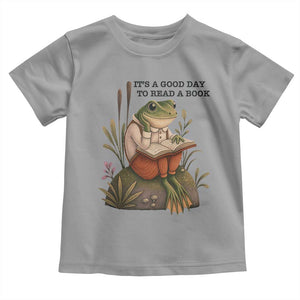 Frog Classic Books Toddler T Shirt It Is A Good Day To Read A Book TS14 Sport Gray Print Your Wear
