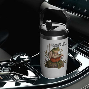 Frog Classic Books Flip Straw Tumbler It Is A Good Day To Read A Book TS14 Print Your Wear