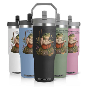 Frog Classic Books Flip Straw Tumbler It Is A Good Day To Read A Book TS14 Print Your Wear