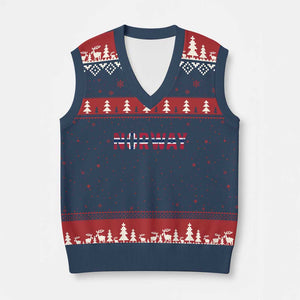 Norge Norway Norwegian Flag V-Neck Knit Sweater Vest