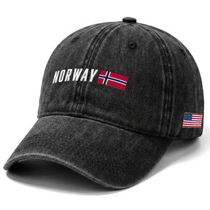 Norwegian Pride Flag Norway Great Gift Washed Cotton Baseball Cap