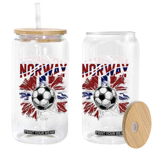 Norway Soccer Fan Glass Can Norwegian Football Supporter Fan Gift