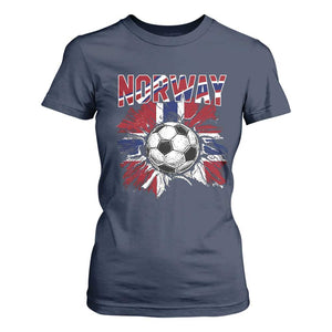 Norway Soccer Fan T Shirt For Women Norwegian Football Supporter Fan Gift