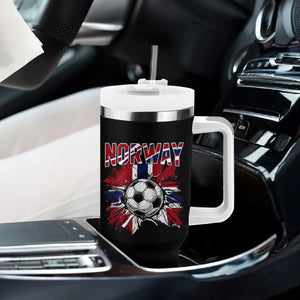 Norway Soccer Fan Tumbler With Handle Norwegian Football Supporter Fan Gift