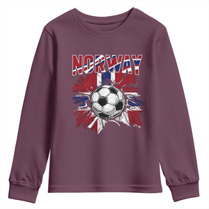 Norway Soccer Fan Youth Sweatshirt Norwegian Football Supporter Fan Gift