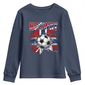 Norway Soccer Fan Youth Sweatshirt Norwegian Football Supporter Fan Gift