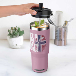 It's in My DNA Flip Straw Tumbler Norwegian Norway Map Flag Pride