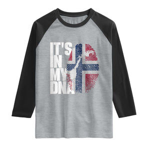 It's in My DNA Raglan Shirt Norwegian Norway Map Flag Pride