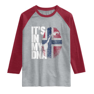 It's in My DNA Raglan Shirt Norwegian Norway Map Flag Pride