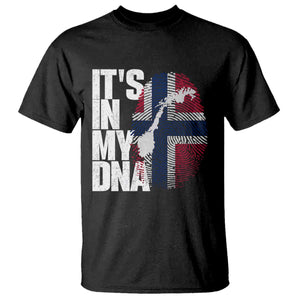 It's in My DNA T Shirt Norwegian Norway Map Flag Pride