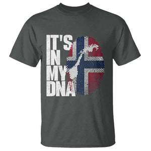 It's in My DNA T Shirt Norwegian Norway Map Flag Pride