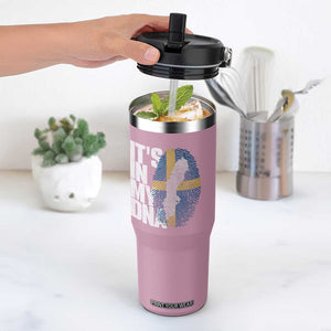 It's in My DNA Flip Straw Tumbler Sweden Sverige Swedish Map Flag