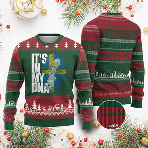 It's in My DNA Ugly Christmas Sweater Sweden Sverige Swedish Map Flag
