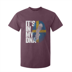 It's in My DNA T Shirt For Kid Sweden Sverige Swedish Map Flag
