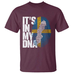 It's in My DNA T Shirt Sweden Sverige Swedish Map Flag