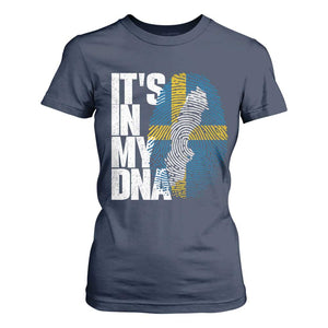 It's in My DNA T Shirt For Women Sweden Sverige Swedish Map Flag