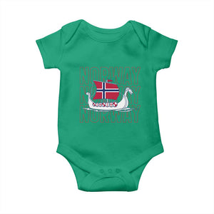 Norwegian Viking Ship Flag Boat Norway Heritage Baby Onesie