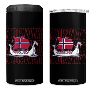 Norwegian Viking Ship Flag Boat Norway Heritage 4 in 1 Can Cooler Tumbler