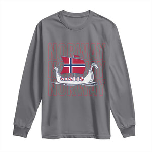 Norwegian Viking Ship Flag Boat Norway Heritage Long Sleeve Shirt