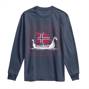 Norwegian Viking Ship Flag Boat Norway Heritage Long Sleeve Shirt