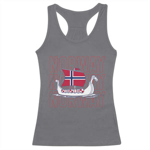 Norwegian Viking Ship Flag Boat Norway Heritage Racerback Tank Top