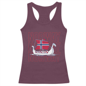 Norwegian Viking Ship Flag Boat Norway Heritage Racerback Tank Top