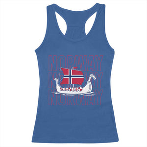Norwegian Viking Ship Flag Boat Norway Heritage Racerback Tank Top