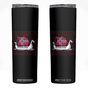 Norwegian Viking Ship Flag Boat Norway Heritage Skinny Tumbler