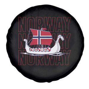 Norwegian Viking Ship Flag Boat Norway Heritage Spare Tire Cover