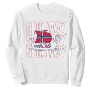 Norwegian Viking Ship Flag Boat Norway Heritage Sweatshirt