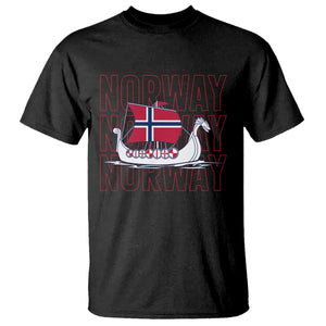 Norwegian Viking Ship Flag Boat Norway Heritage T Shirt