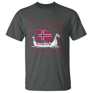Norwegian Viking Ship Flag Boat Norway Heritage T Shirt