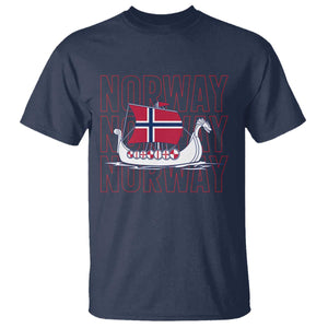 Norwegian Viking Ship Flag Boat Norway Heritage T Shirt