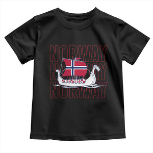 Norwegian Viking Ship Flag Boat Norway Heritage Toddler T Shirt
