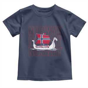 Norwegian Viking Ship Flag Boat Norway Heritage Toddler T Shirt