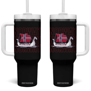 Norwegian Viking Ship Flag Boat Norway Heritage Tumbler With Handle