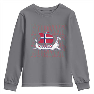 Norwegian Viking Ship Flag Boat Norway Heritage Youth Sweatshirt