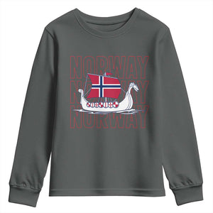 Norwegian Viking Ship Flag Boat Norway Heritage Youth Sweatshirt